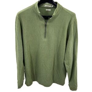 Peter Millar Mountainside Olive Green 1/4Zip Pullover Long Sleeve Sweater Mens L